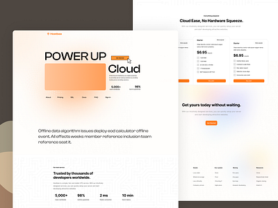 Web Service Landing Page orange ui web design