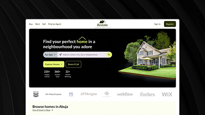 Real Estate Landing Page Design converting landing page design figma landing page landing page design photoshop real estate real estate website design ui ui design uiux web design web designer webdesign