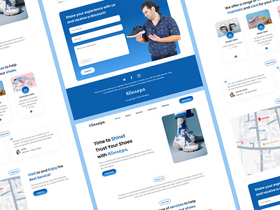 Klinsepa Wash Shoes Landing Page blue cleanui figma ui ux washshoes