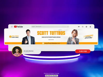 creative YouTube channel Banner Design graphic design social media cover youtube