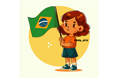 Brazil Independence Day Celebration background brazil brazilian cartoon celebration day declaration decoration element festival flag girl holiday independence independent joy national pride symbol unity