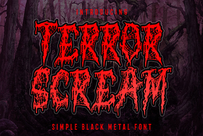 TERROR SCREAM-Trash Font black black metal black metal font blood font fonts ghost halloween horror horror font logo metal font mockup scream scream font spider terror trash font tshirt zombie