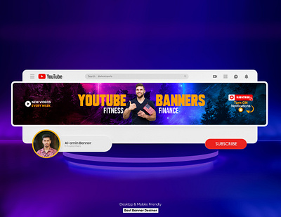 Professional YouTube channel Art, cover, header, banner Design banner ads banner design channel art social media cover thumbnails web banner youtube youtube banner design youtube channel