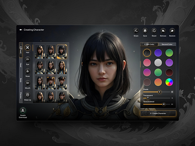 Character Creation - MMORPG Game 3d ai black dessert character character creation creation donghua game ui genshin illustration landing page mmorpg mmorpg ui rpg rpg game video game web web app web design website website design