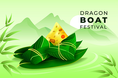 Dragon boat festival 2d chinese festival design food graphic design green illustration vector