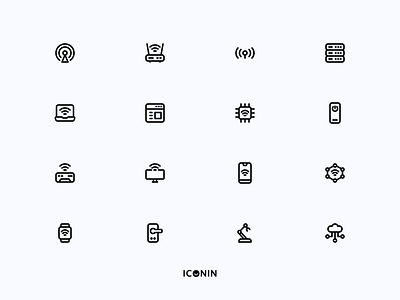 Iconin: Internet Of Things Icon Set app icons flat icons icon icon pack iconin iconography icons set illustration internet internet of things line icons stroke icon