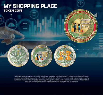 MY SHOPPING PLACE TOKEN COIN 3d animation branding coin crypto design graphic design illustration logo ui