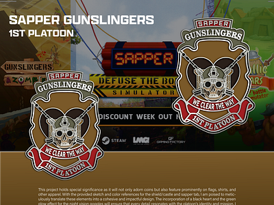 SAPPER GUNSLINGERS 1ST PLATOON 3d animation branding coin crypto design graphic design illustration logo ui