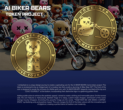 AI BIKER BEARS TOKEN PROJECT 3d animation branding coin crypto design graphic design illustration logo ui