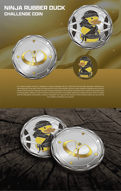 NINJA RUBBER DUCK CHALLENGE COIN 3d animation branding coin crypto design graphic design illustration logo ui