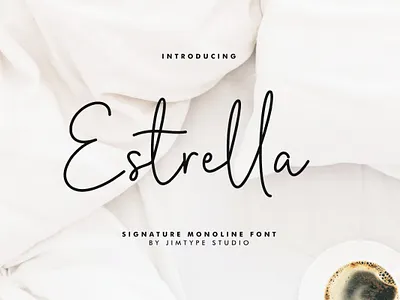 Free Font - Estrella Signature Font from Jimtype Studio branding design font design fonthandwriting handlattering illustration letteringfont script lettering typography ui