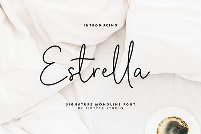 Free Font - Estrella Signature Font from Jimtype Studio branding design font design fonthandwriting handlattering illustration letteringfont script lettering typography ui