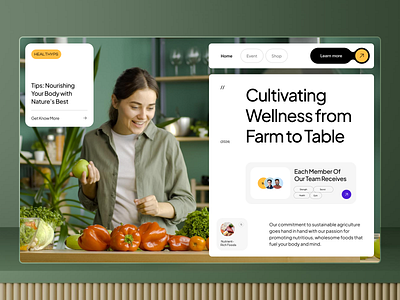 Health and Wellness Website agriculture business design ecommerce farming fruits healthy hero section ui user interface ux web design website wellness