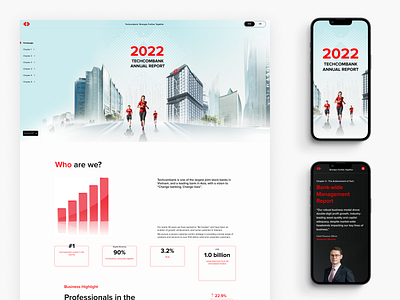 Techcombank Annual Report - UI Design agency annual report bank data mobile mockup responsive responsive mobile showcase techcombank ui ux ux ui ux ui design visual design web web design website website design