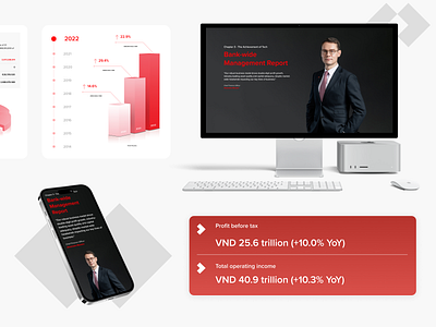 Techcombank Annual Report - Mockup annual report bank component data design mobile mockup responsive design showcase techombank ui ui design ux ui ux ui design visual design web design website website design