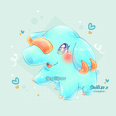 Phanpy Pokemon Fanart by sailizv.v adorable adorable lovely artwork concept creative cute art design digitalart illustration