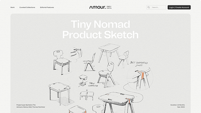 Product Showcase Landing Page black white clean design heydesign homepage landing landing page light minimalist page layout product sketch ui ui design website design