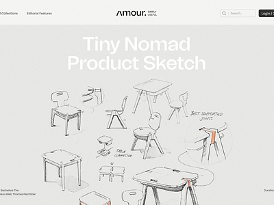 Product Showcase Landing Page black white clean design heydesign homepage landing landing page light minimalist page layout product sketch ui ui design website design