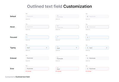 Text fields customization ui