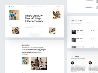 Jospol - About Us Page about page about us brand identity branding career page clean company design digital agency landing page layout minimal minimalist modern our team team page ui ux web design website