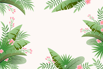 Tropical background with empty space background design empty space floral frame frame graphic design illustration tropical tropical background vector