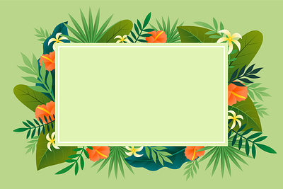 Tropical background with empty space background design empty space floral background flowes background graphic design illustration leaves tropical background vector