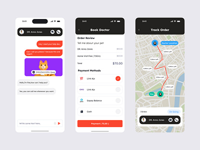 Booking Doctor For Pet UI UX animal animation app appointment clean concept design doctor health illustration ios order pet tracking ui ux website