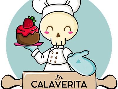 LOGO PARA REPOSTERÍA animation branding cakes calaverita cartoon graphic design kawaii logo pantry pasteles pastry chef repostería skull