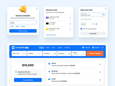 Travel Service B2B app design balance alerts budget management business finance card management credit management expense forecasting financial dashboard financial management financial planning money management payment options payment processing payment reminders personal finance transaction overview travel expenses user interface ux design uxui