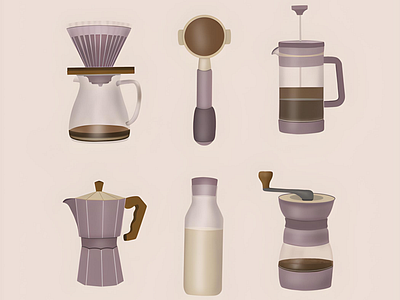 All things about coffee☕️ americano cafe cappucino coffe milk coffee coffee grinder coffee maker coffee press coffee spoon cold brew cute illustration design digital art digital illustration frappe hot coffee ice coffee latte macchiato mochaccino