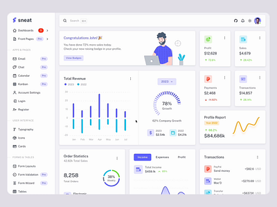 Free Figma Dashboard UI Kit admin dashboard analytics dashboard card chart components crm dashboard dark dashboard dashboard chart dashboard uikit figma uikit free dashboard uikit free figma uikit layout sneat widgets