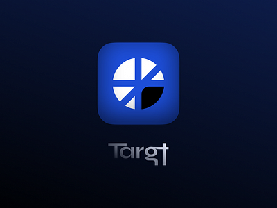 Targt App Logo 3d app branding budget chart dark design digital logo mobile pie ui ui design uiux ux