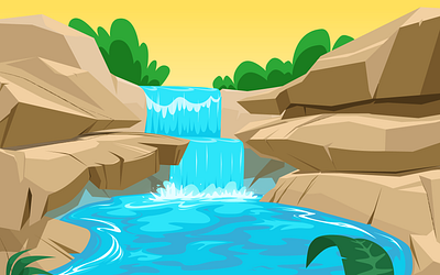 Secret waterfalls drawing illustration spot illustration vector