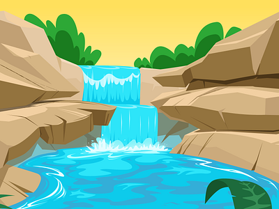 Secret waterfalls drawing illustration spot illustration vector