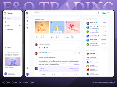 Trading Webapp - F&O - FinTech 3d akshay hooda app application branding finance finance webapp fintech web design fintech webapp graphic design light theme stocks stocks webapp trading trading webapp ui web web application web design webapp