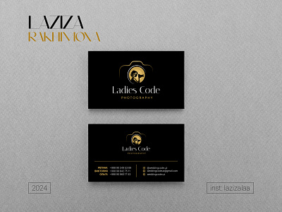 LOGO AND BUSINESS CARD DESIGN aesthetic branding business card design graphic design illustration ladies code laziza logo logo design photo photography photoshop vector