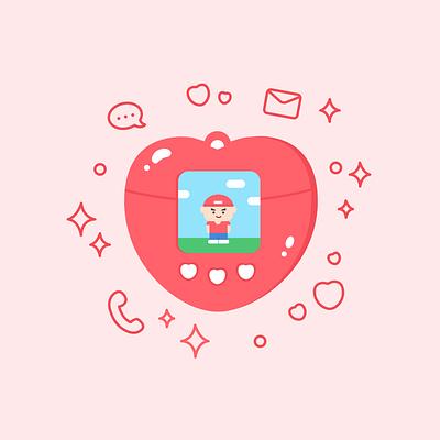 Tamagotchi adobe cute graphic design illustration tamagotchi