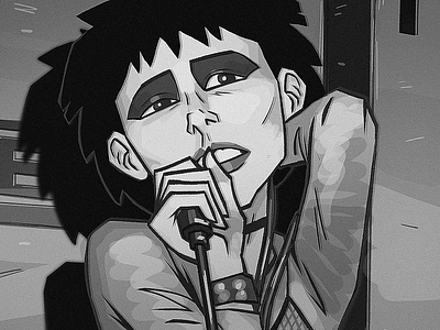 Siouxsie | Illustration Portrait black and white grain grayscale illustration reference siouxsie siouxsie and the banshees texture