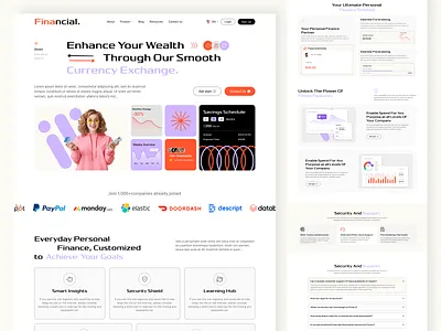 Financial Website Design banking platform clean website design finance finance web financial financial services financial website fintech fintech design fintech platform landing page saas startup ui uiux ux web web design website