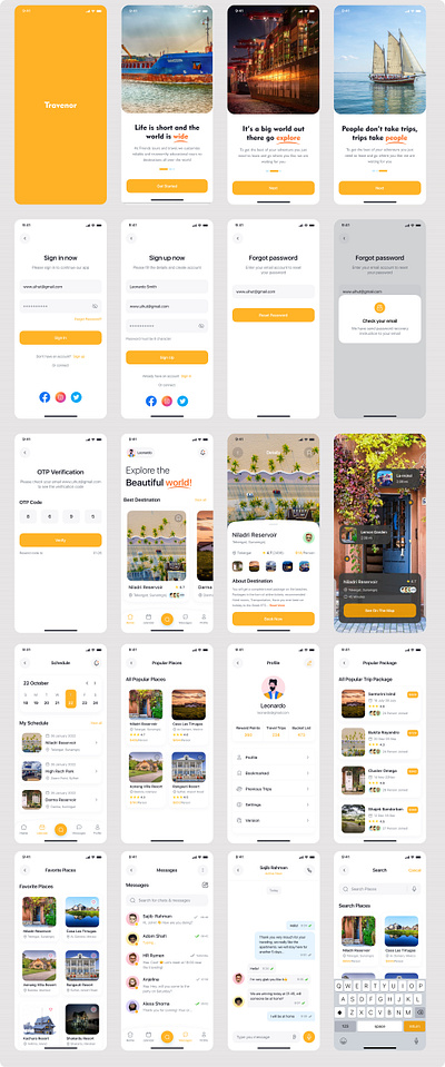 Travel app UI/UX design in figma app app re design chat app design ecommerce app figma travel app uiux