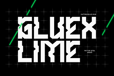 Gluexlime bold font branding display font font futurism futuristic font graphic design logo modern font poster technology typeface