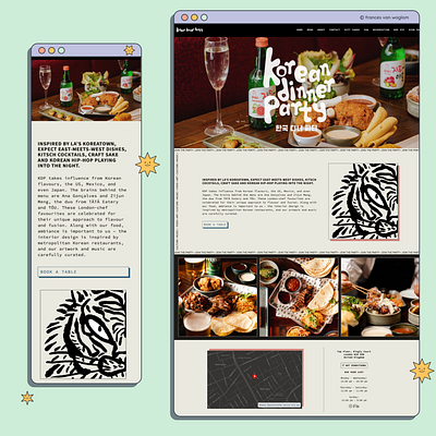 Site for Trendy London Eatery design motion graphics web design