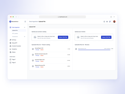 Upload CSV admin panel csv dashboard import import csv internal web app product design saas shopify integration ui ui design upload csv ux ux design web app