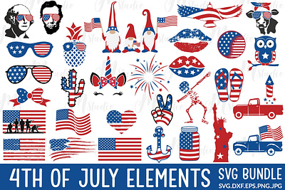 4th of July Elements 3d animation branding graphic design logo motion graphics ui