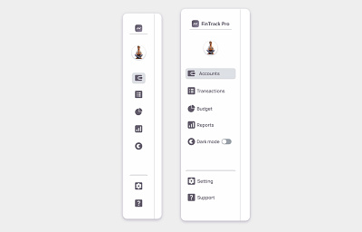 Challenge - 053 - Navigation daily ui challenge dailyui finance app navigation ui design