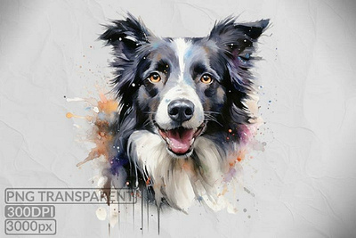 Border Collies Dog Sublimations, Watercolor, PNG 3d animation branding graphic design logo motion graphics ui