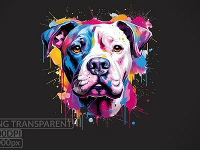 Bulldogs looking Dog Sublimations, colored splashes 3d animation branding graphic design logo motion graphics ui