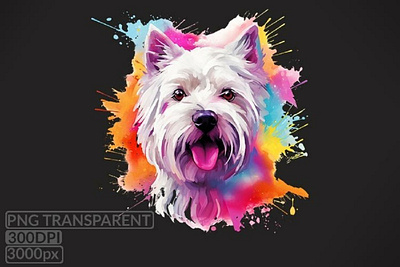 West Highland White Terriers Dog Sublimations, colored 3d animation branding graphic design logo motion graphics ui