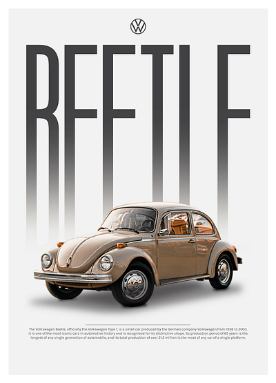 VW Beetle Automotive Poster automotive car graphic design poster volkswagen