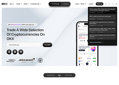 OKX website redesign design figma landing page software ui website